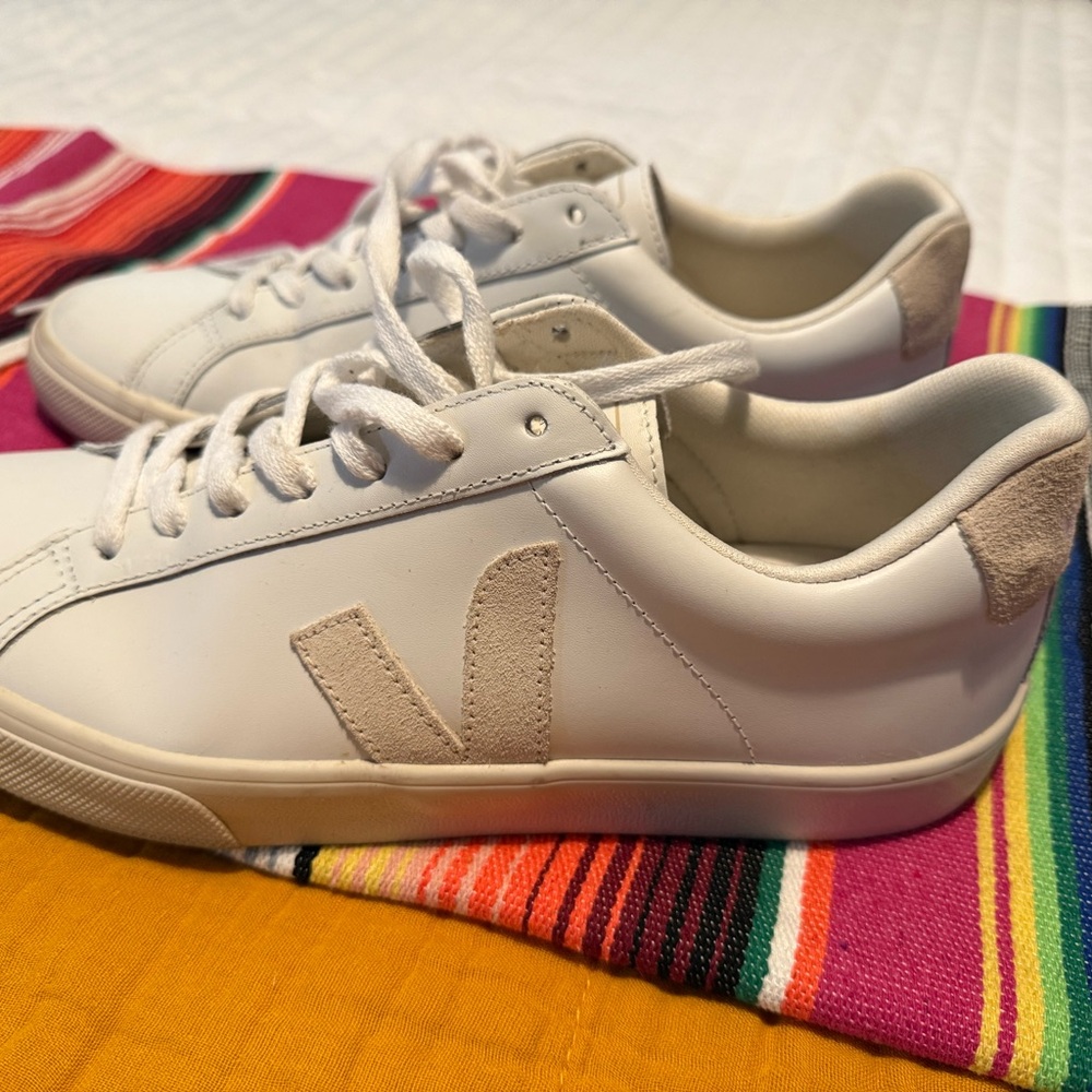 Veja Off-White Lace-Up Sneakers